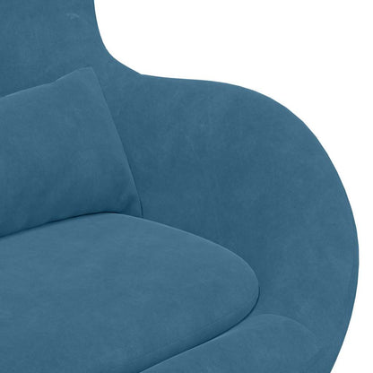 vidaXL Eiersessel Blau Samt