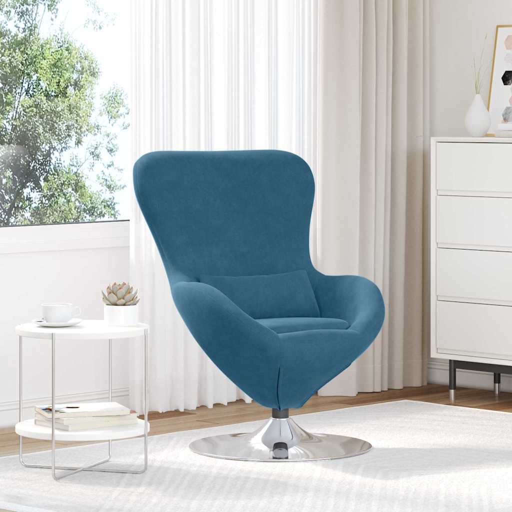 vidaXL Eiersessel Blau Samt