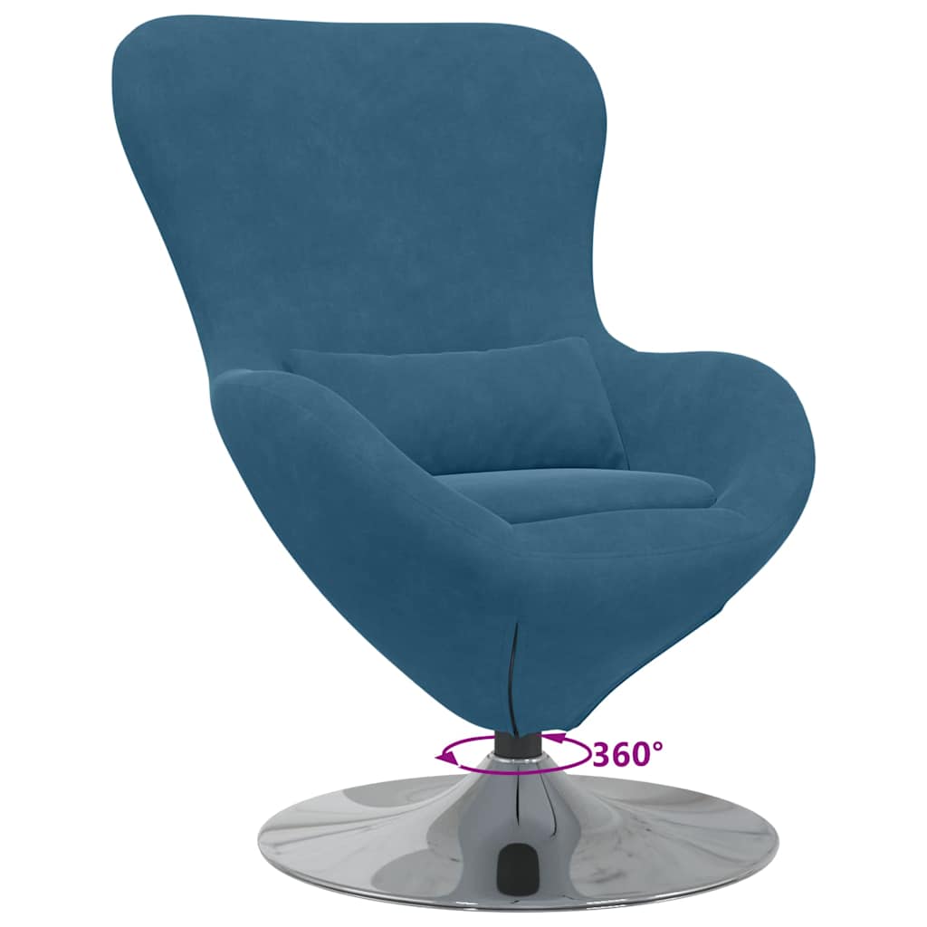 vidaXL Eiersessel Blau Samt