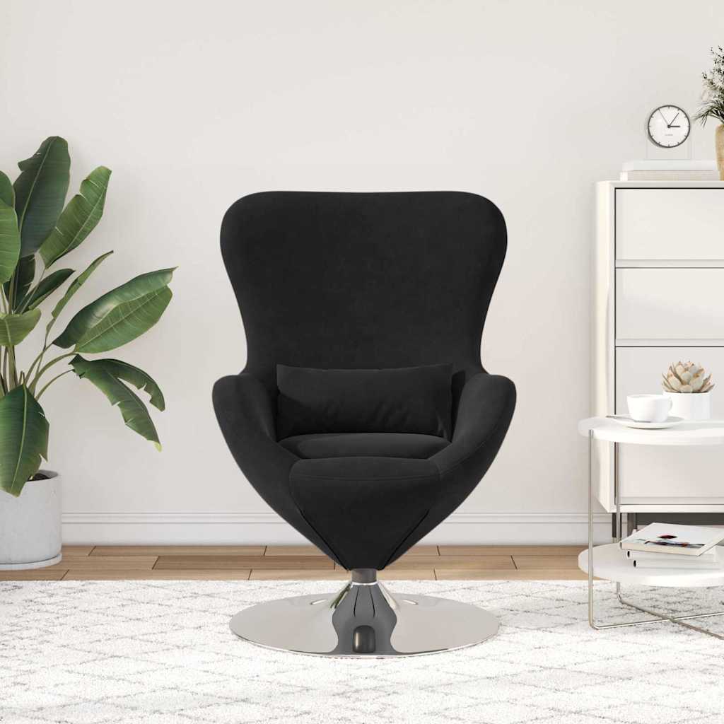 vidaXL Eiersessel Schwarz Samt