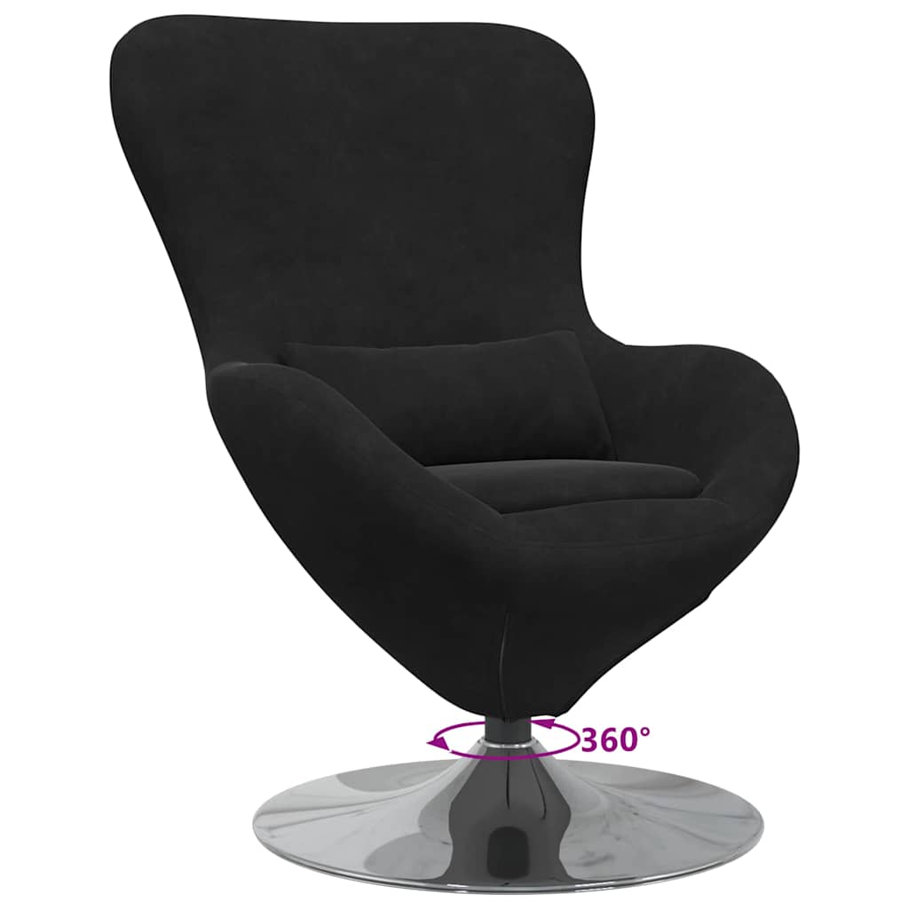 vidaXL Eiersessel Schwarz Samt