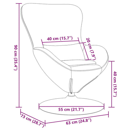 Eiersessel Hellgrau 63 x 73 x 90 cm Stoff