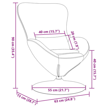 Eiersessel Dunkelgrau 63 x 73 x 90 cm Stoff