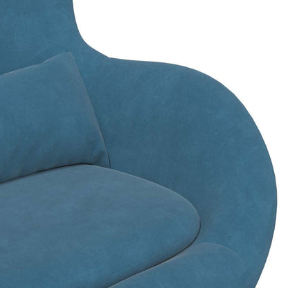 vidaXL Eierstuhl mit Fußhocker with Footstool Blau Samt