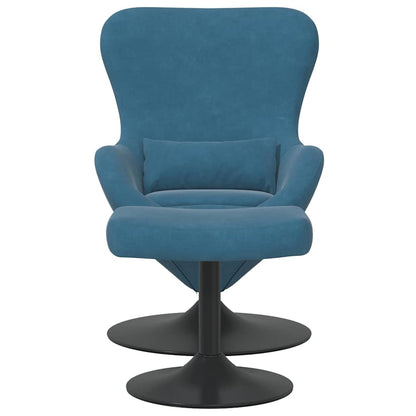 vidaXL Eierstuhl mit Fußhocker with Footstool Blau Samt