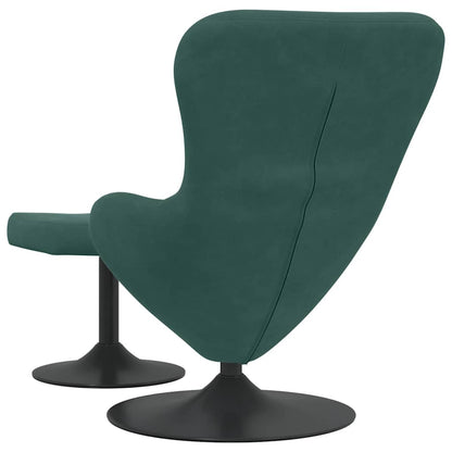 vidaXL Eierstuhl mit Fußhocker Dunkelgrün 63 x 73 x 90 cm Samt