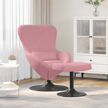 vidaXL Eierstuhl mit Fußhocker Rosa Samt
