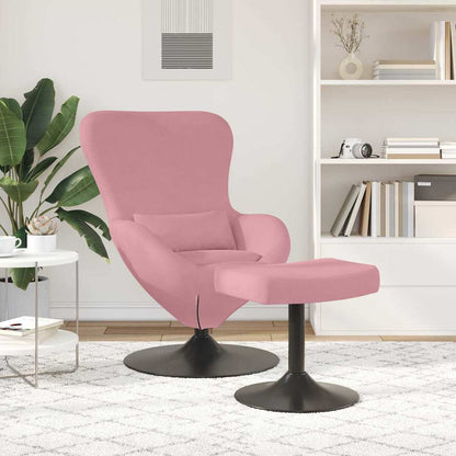 vidaXL Eierstuhl mit Fußhocker Rosa Samt