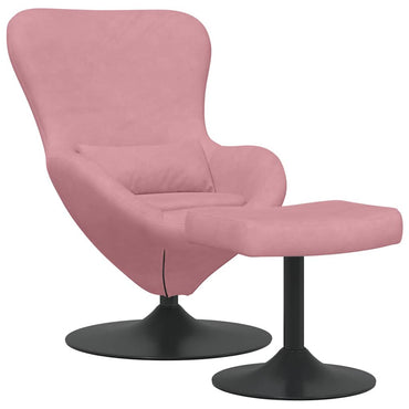 vidaXL Eierstuhl mit Fußhocker Rosa Samt