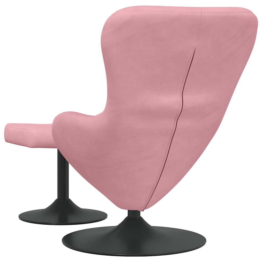 vidaXL Eierstuhl mit Fußhocker Rosa Samt