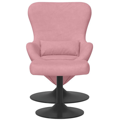 vidaXL Eierstuhl mit Fußhocker Rosa Samt