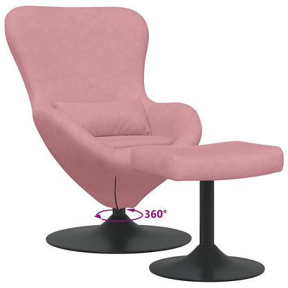 vidaXL Eierstuhl mit Fußhocker Rosa Samt