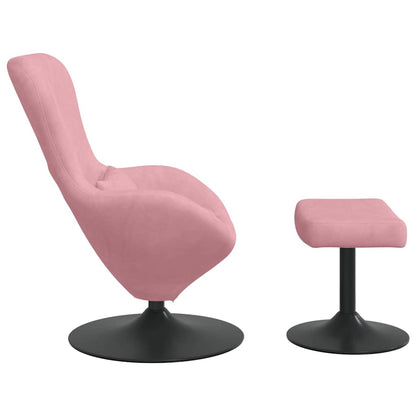 vidaXL Eierstuhl mit Fußhocker Rosa Samt