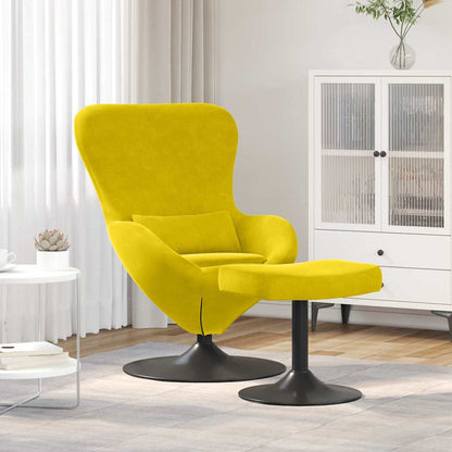 vidaXL Eierstuhl mit Fußhocker Gelb 63 x 73 x 90 cm Samt