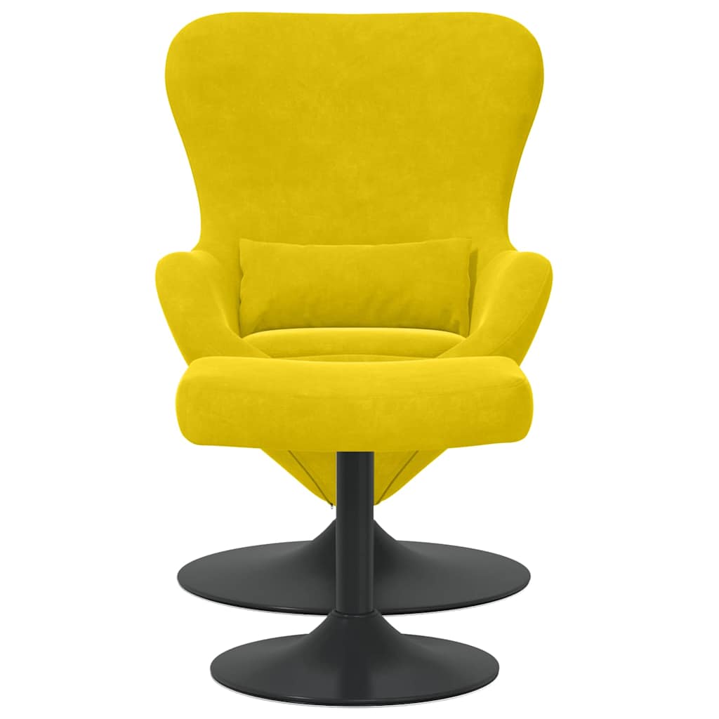 vidaXL Eierstuhl mit Fußhocker Gelb 63 x 73 x 90 cm Samt