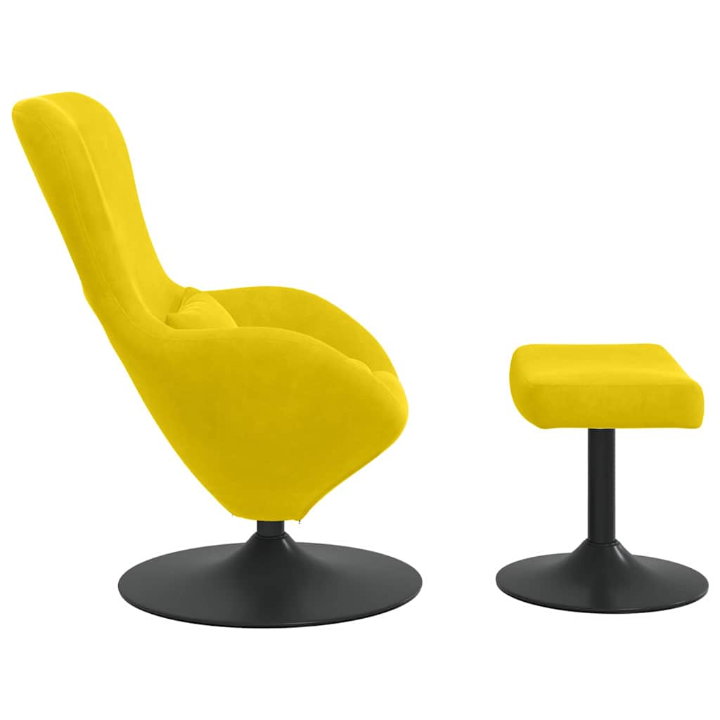 vidaXL Eierstuhl mit Fußhocker Gelb 63 x 73 x 90 cm Samt
