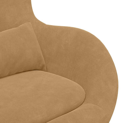 vidaXL Eierstuhl mit Fußhocker Braun 63 x 73 x 90 cm Samt