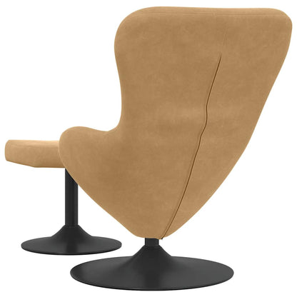vidaXL Eierstuhl mit Fußhocker Braun 63 x 73 x 90 cm Samt