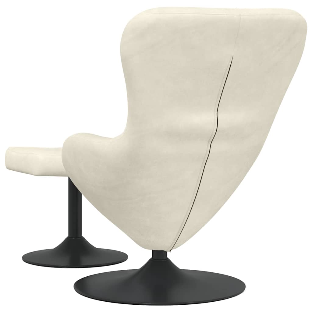 vidaXL Eierstuhl mit Fußhocker Creme Samt