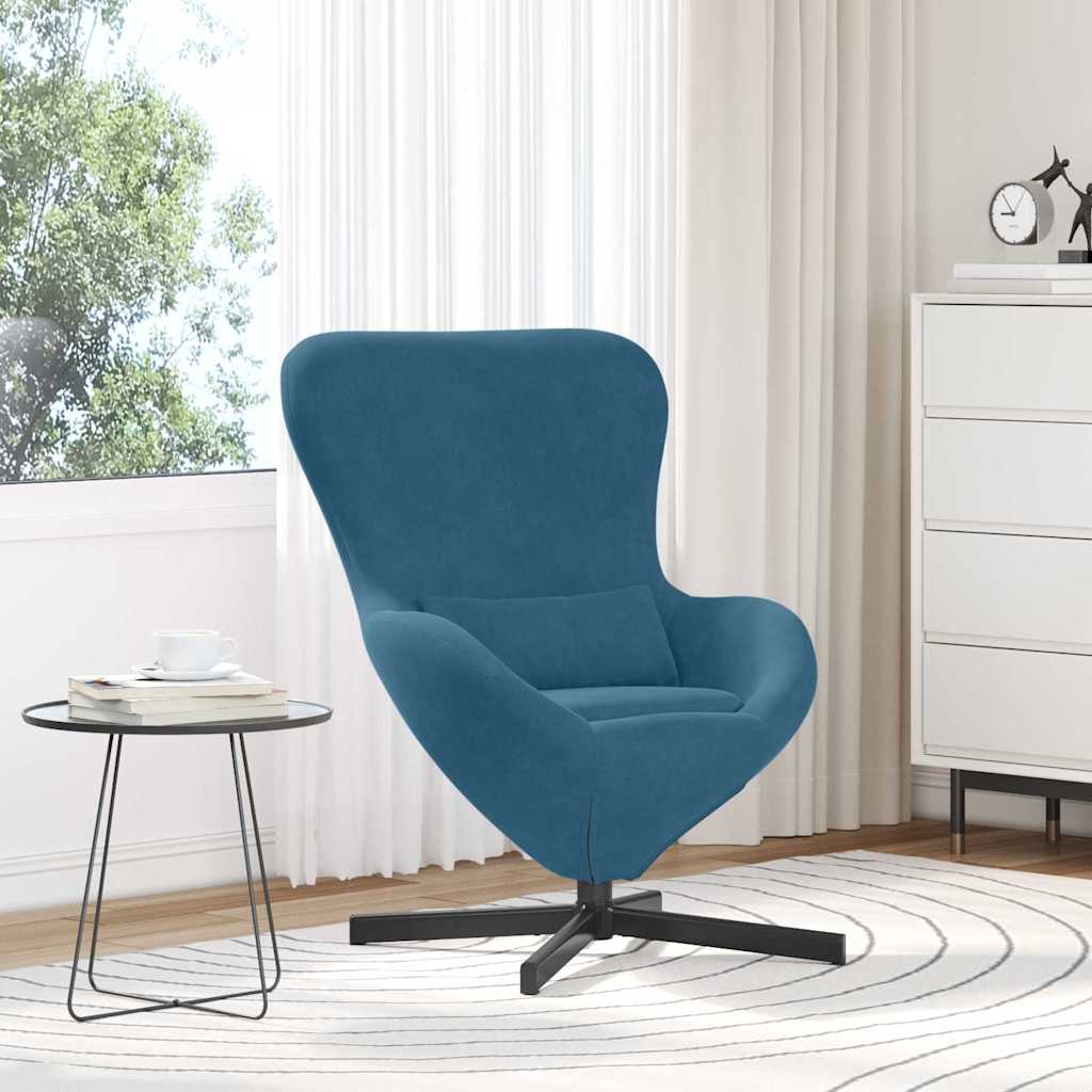 vidaXL Eiersessel Blau 63 x 73 x 90 cm Samt