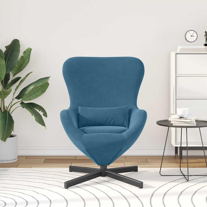vidaXL Eiersessel Blau 63 x 73 x 90 cm Samt