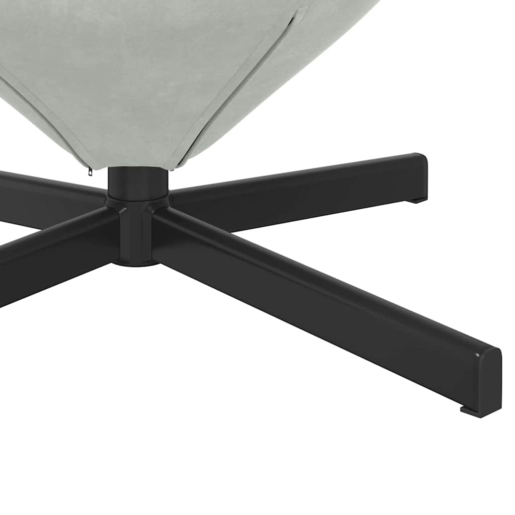 vidaXL Eiersessel Hellgrau 63 x 73 x 90 cm Samt