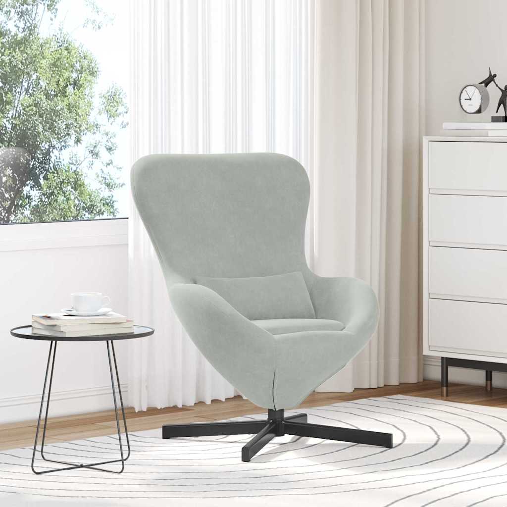 vidaXL Eiersessel Hellgrau 63 x 73 x 90 cm Samt