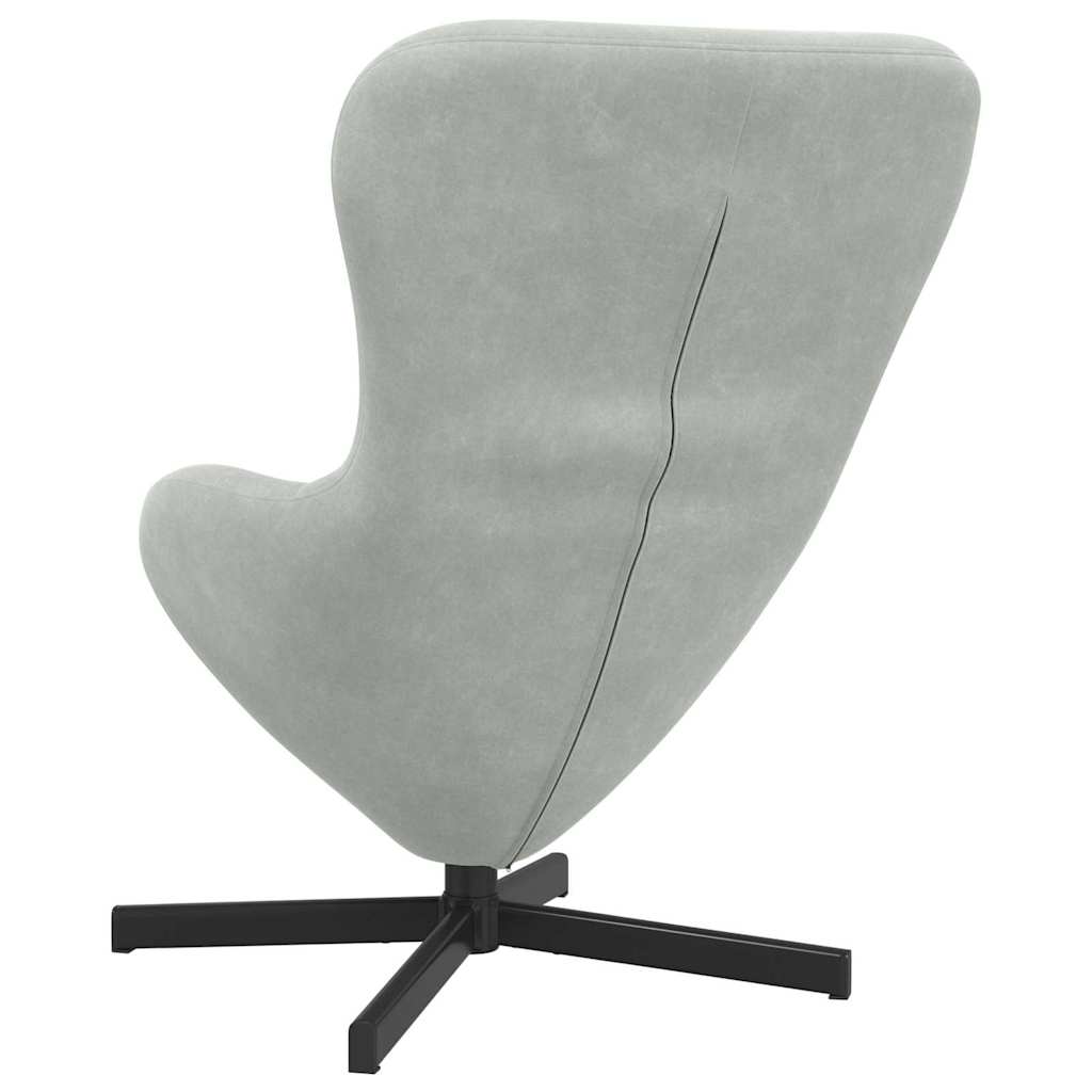 vidaXL Eiersessel Hellgrau 63 x 73 x 90 cm Samt