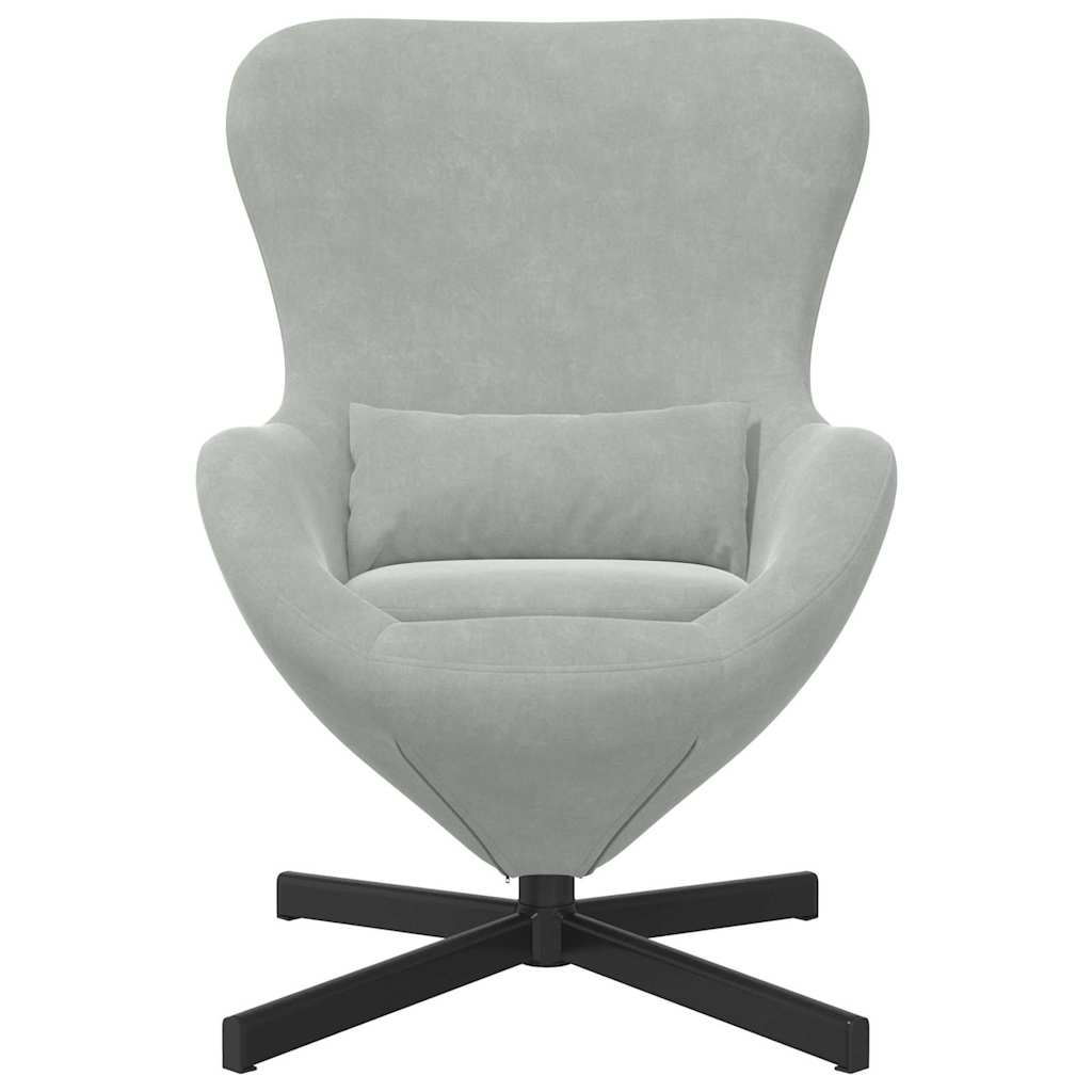 vidaXL Eiersessel Hellgrau 63 x 73 x 90 cm Samt