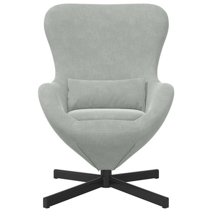 vidaXL Eiersessel Hellgrau 63 x 73 x 90 cm Samt