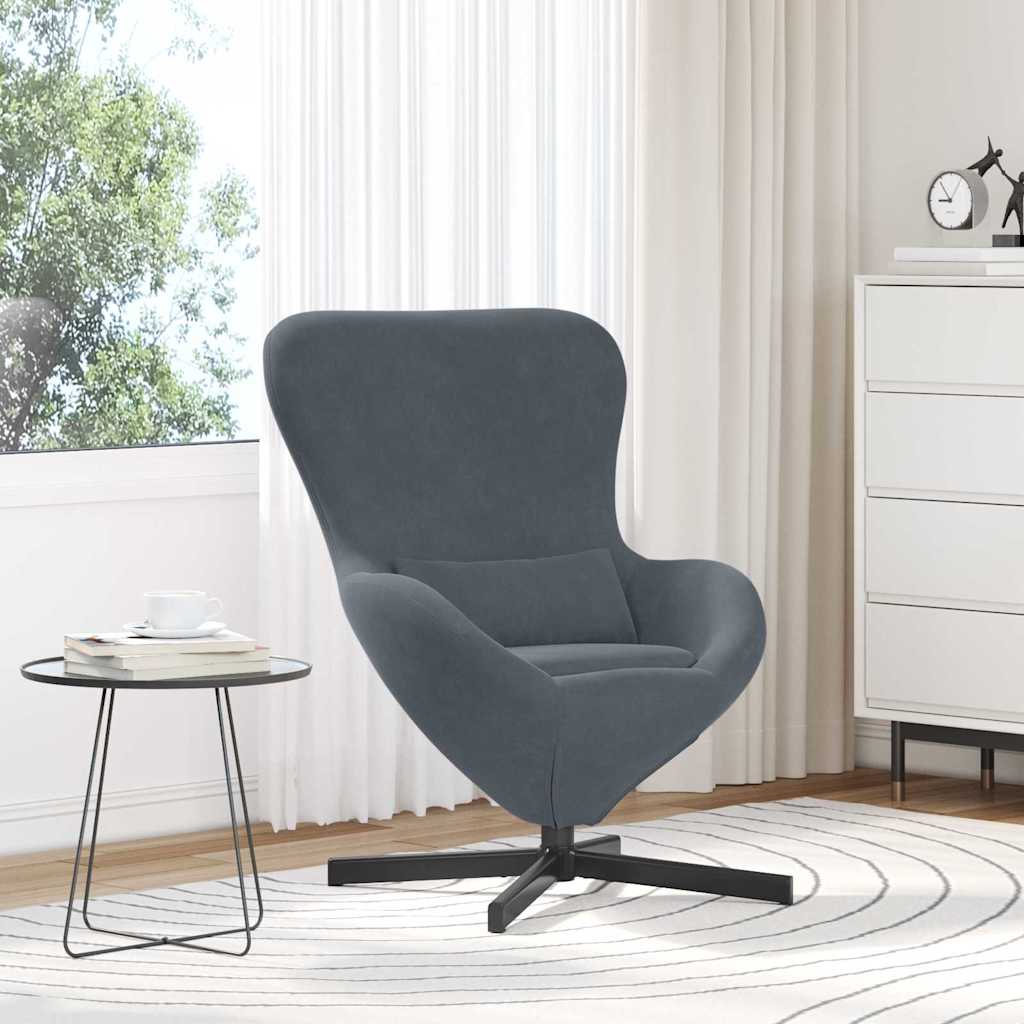 vidaXL Eiersessel Dunkelgrau 63 x 73 x 90 cm Samt