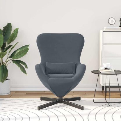 vidaXL Eiersessel Dunkelgrau 63 x 73 x 90 cm Samt