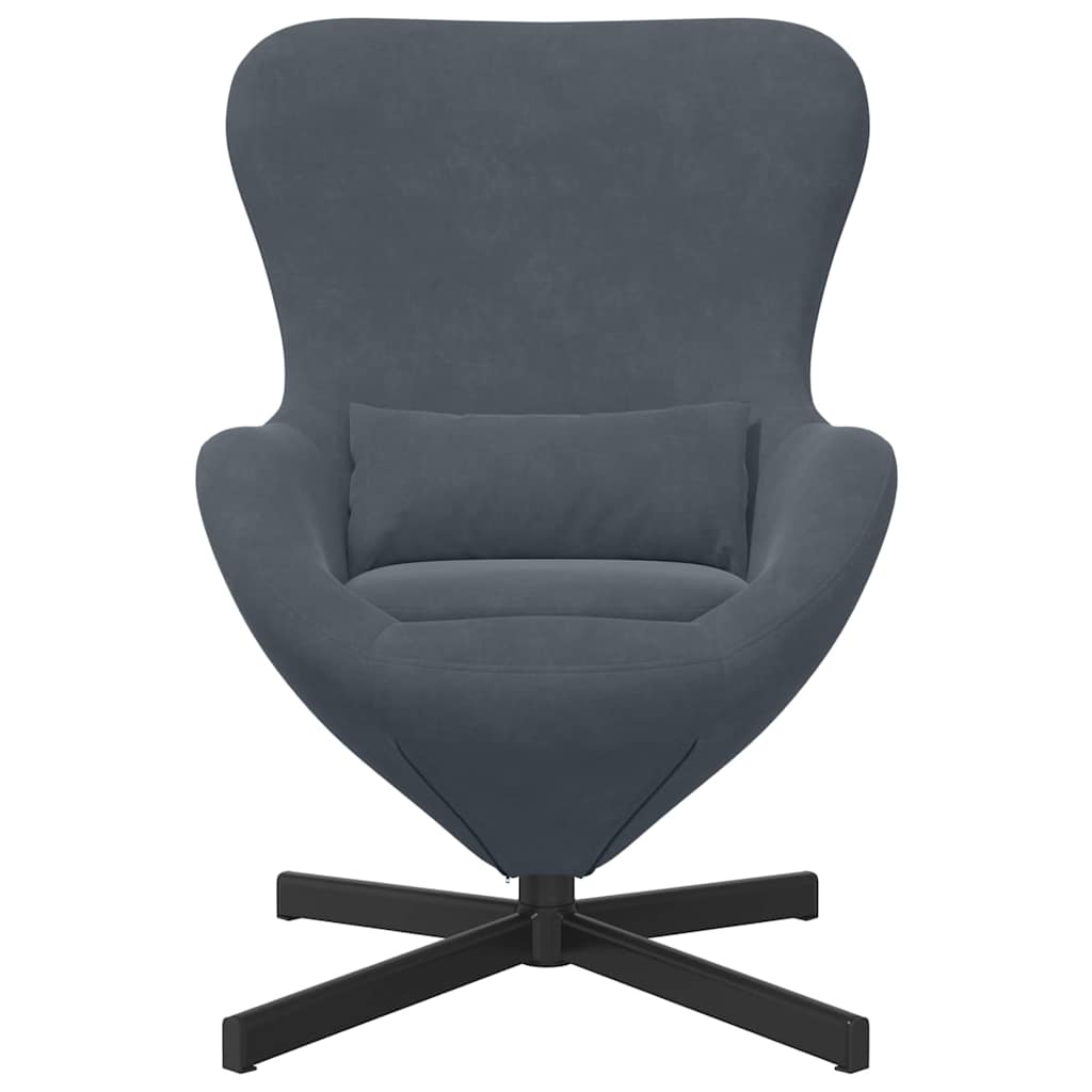 vidaXL Eiersessel Dunkelgrau 63 x 73 x 90 cm Samt
