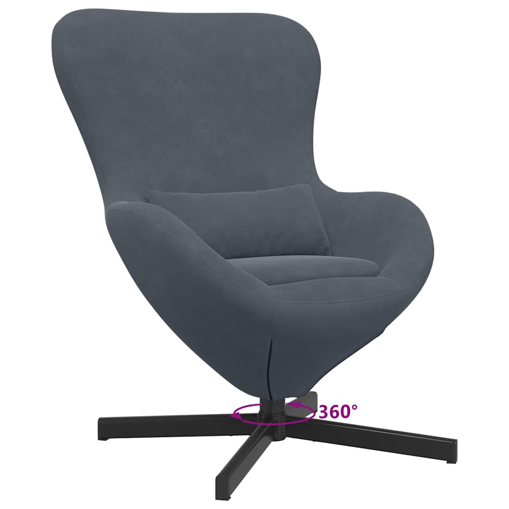 vidaXL Eiersessel Dunkelgrau 63 x 73 x 90 cm Samt
