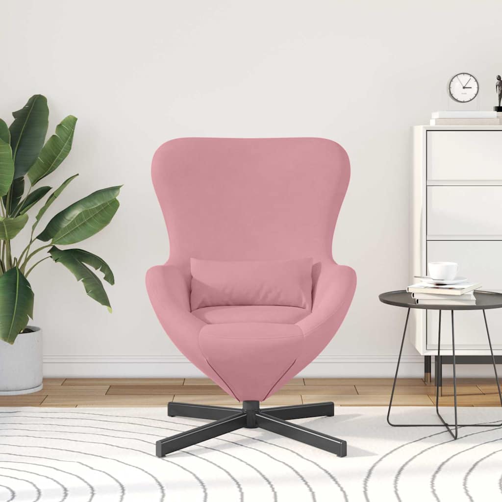 vidaXL Eiersessel Rosa 63 x 73 x 90 cm Samt