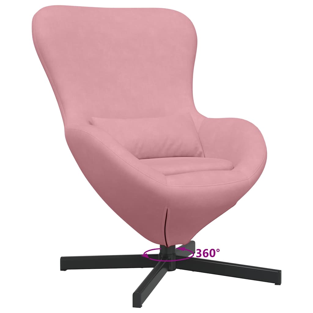vidaXL Eiersessel Rosa 63 x 73 x 90 cm Samt