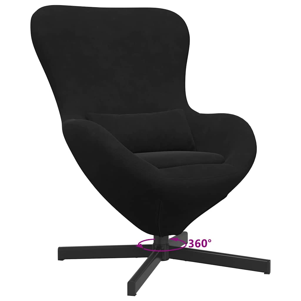 vidaXL Eiersessel Schwarz 63 x 73 x 90 cm Samt