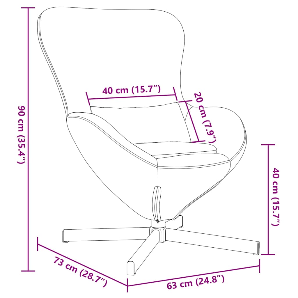 Eiersessel Gelb 63 x 73 x 90 cm Samt