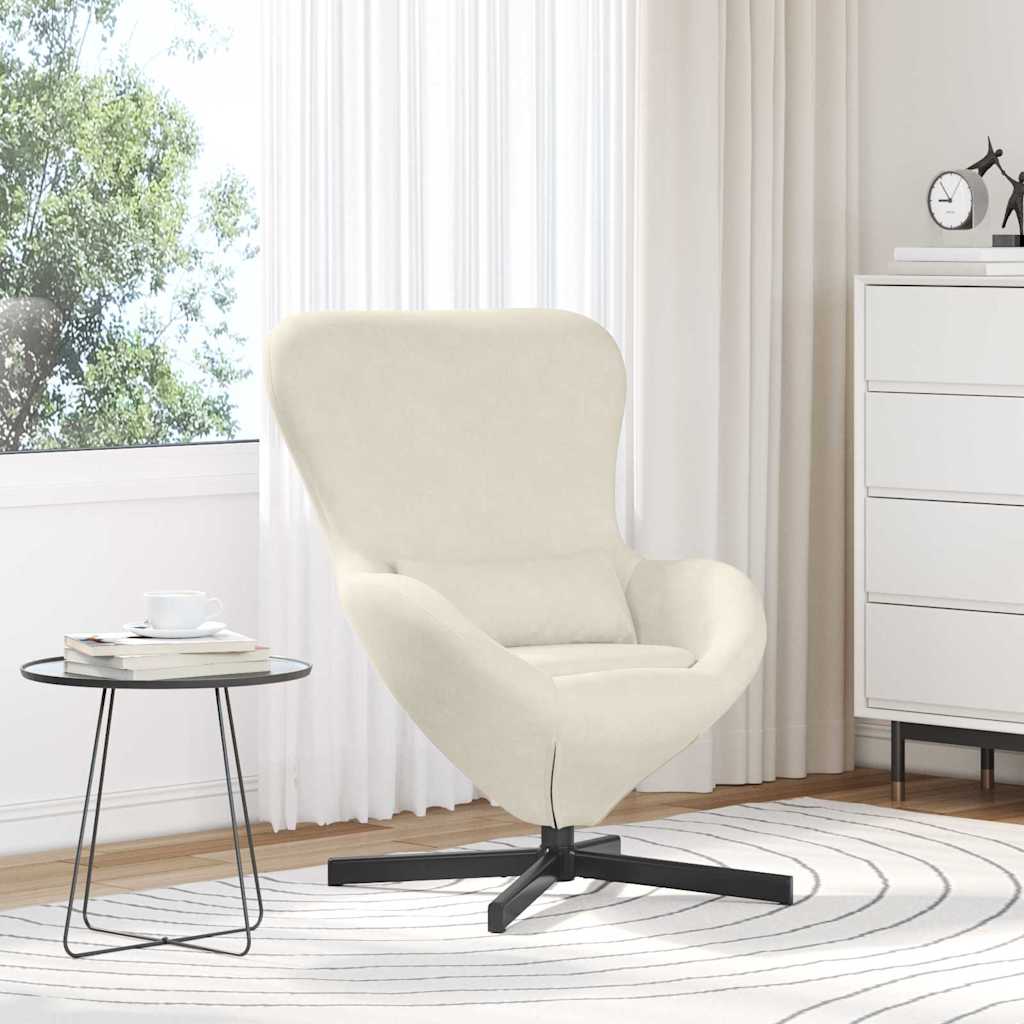 vidaXL Eiersessel Creme 63 x 73 x 90 cm Samt