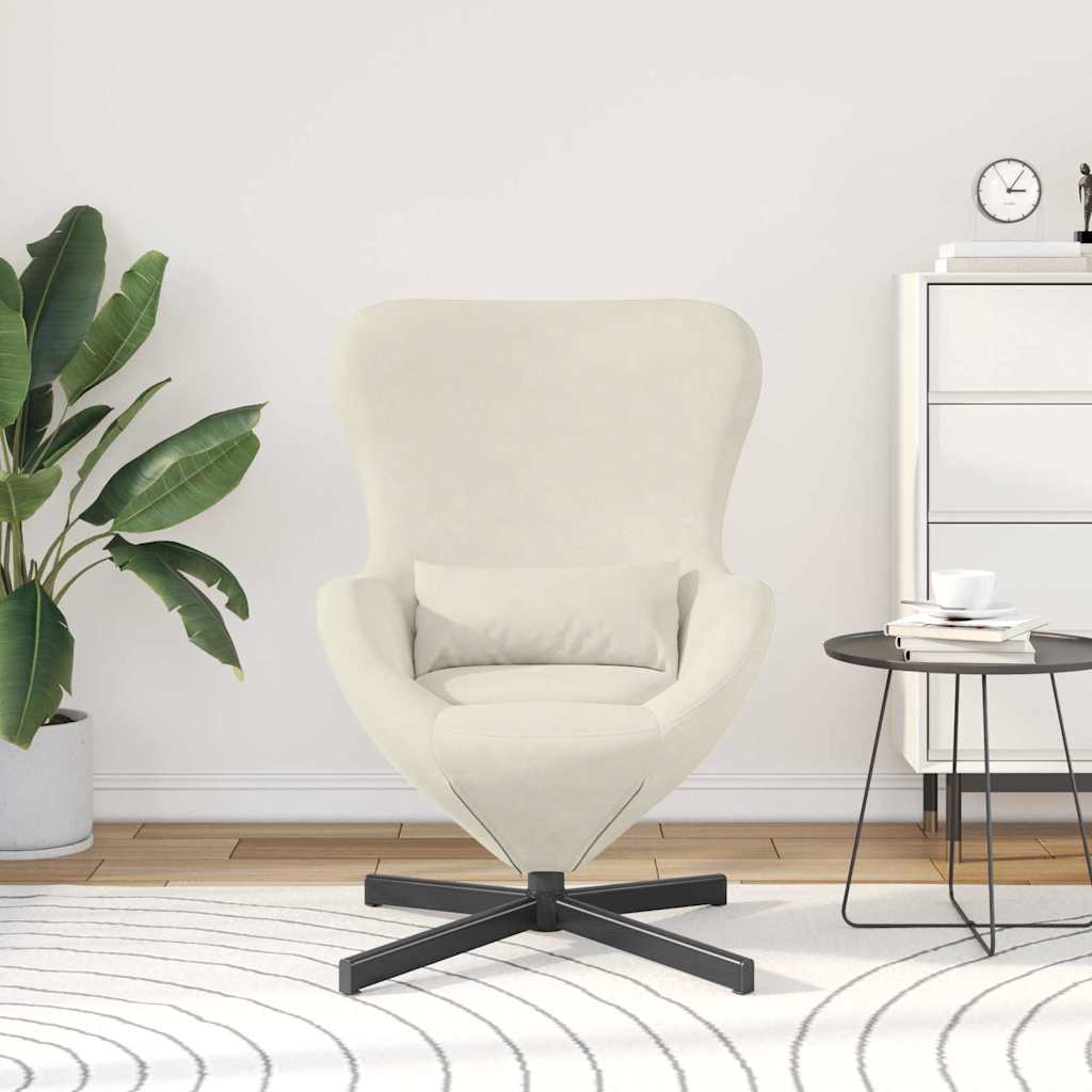 vidaXL Eiersessel Creme 63 x 73 x 90 cm Samt