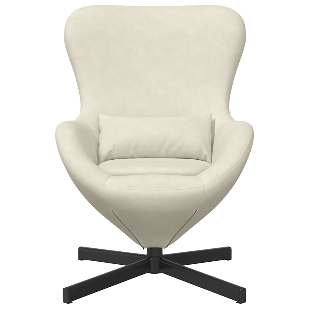 vidaXL Eiersessel Creme 63 x 73 x 90 cm Samt