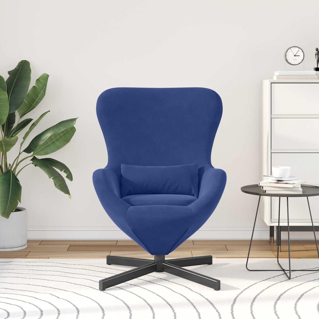 vidaXL Eiersessel Polizeiblau 63 x 73 x 90 cm Samt