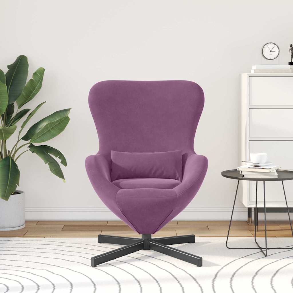 vidaXL Eiersessel Lila 63 x 73 x 90 cm Samt