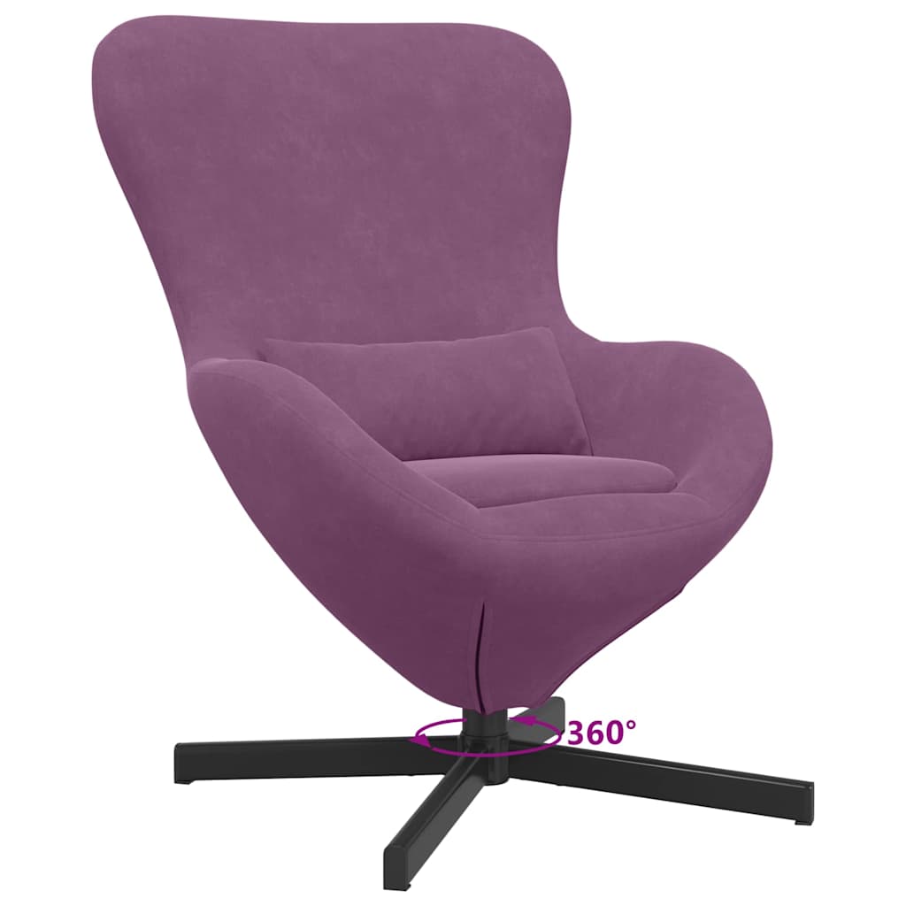 vidaXL Eiersessel Lila 63 x 73 x 90 cm Samt