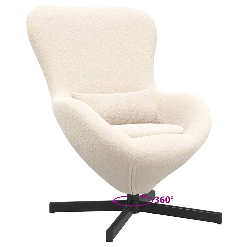 vidaXL Eiersessel Creme 63 x 73 x 90 cm Stoff