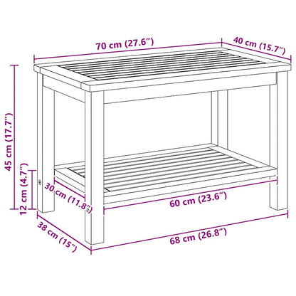 vidaXL Beistelltisch Braun 70 x 40 x 45 cm Massivholz Akazie