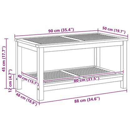 vidaXL Beistelltisch Braun 90 x 50 x 45 cm Massivholz Akazie