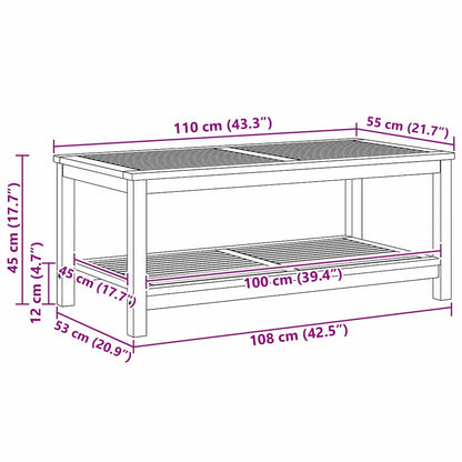 vidaXL Beistelltisch Braun 110 x 55 x 45 cm Massivholz Akazie
