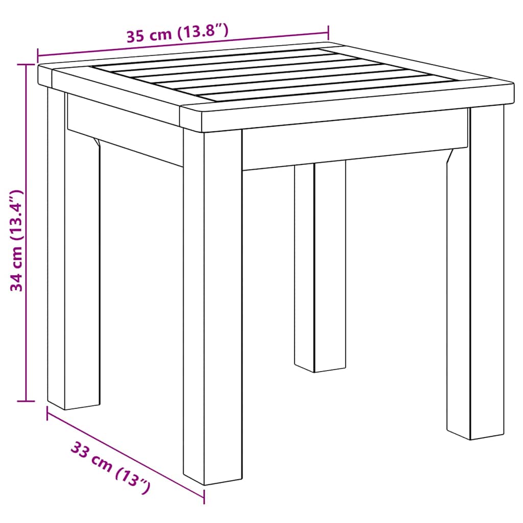 vidaXL Beistelltisch Braun 35 x 35 x 34 cm Massivholz Akazie