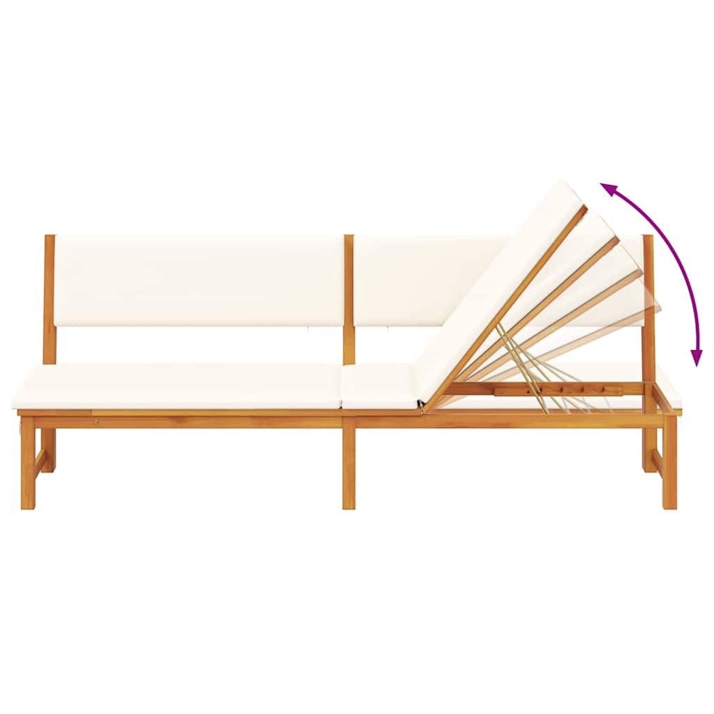 Sonnenliege Öl-Natur 200 x 57 x 75cm Massivholz Akazie